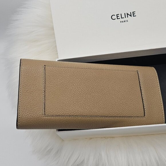 Céline Beige Large Flap Wallet in Grained Calfskin - Picture 6 of 17